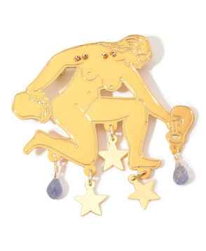 MERCEDES SALAZAR STAR GOLDEN ブローチ