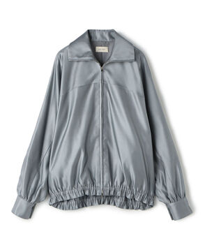トリアセテートシルクサテン ジップアップブルゾン