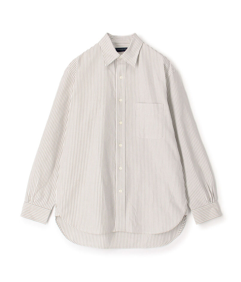 コットンオックスフォードストライプ ロングスリーブシャツ