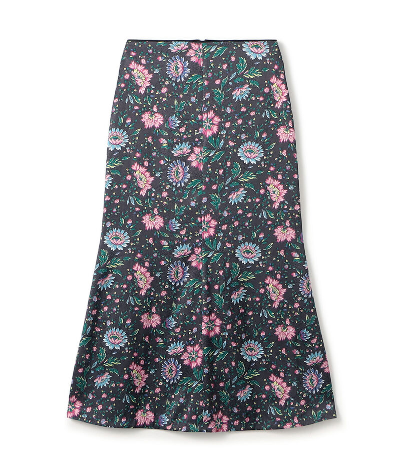 ポリエステルサテンプリント ソフトマーメイドスカート