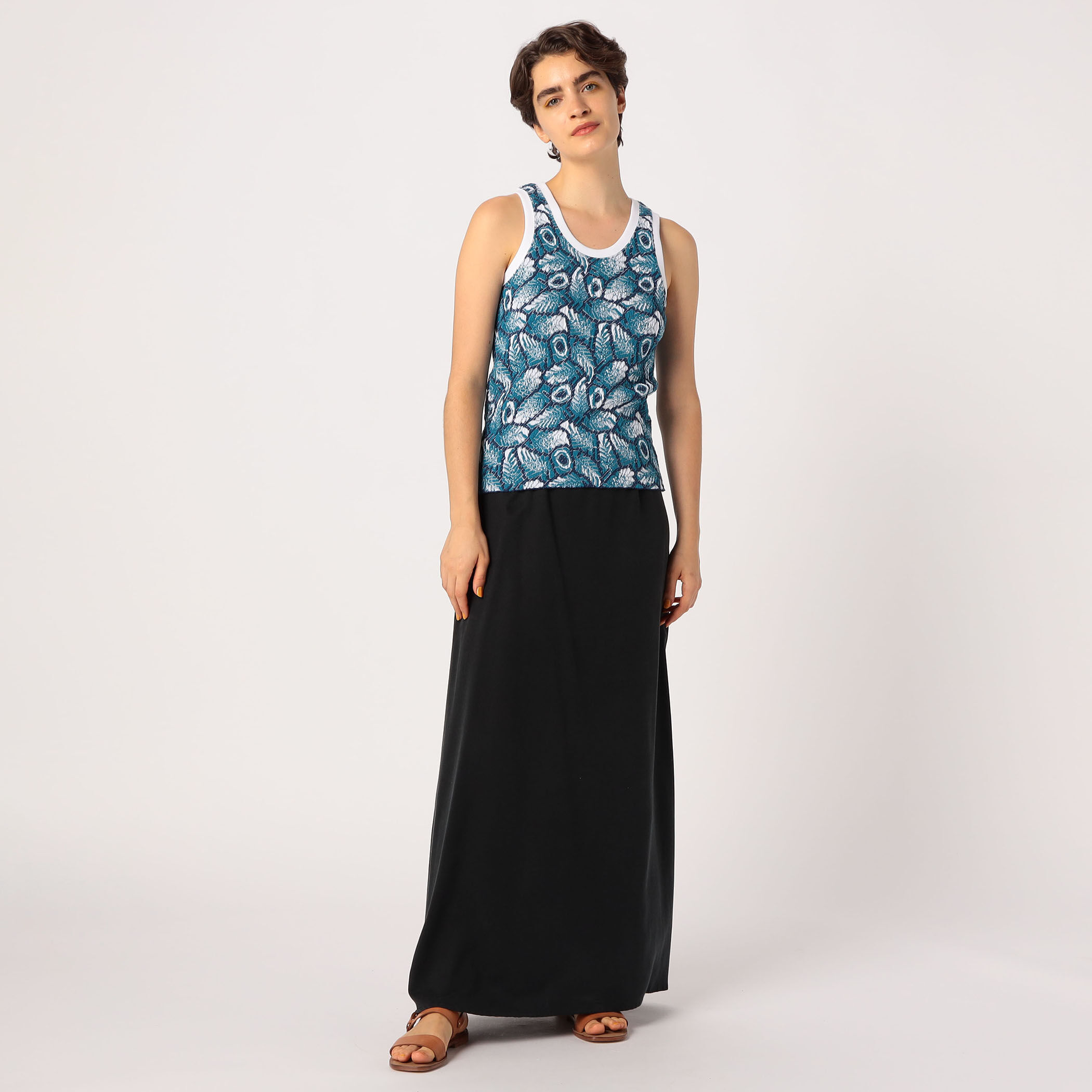 リーフジャカードニット タンクトップ｜トゥモローランド 公式通販