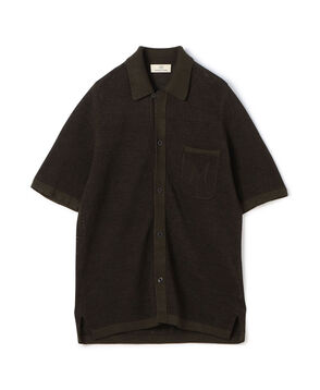 コットンリネンメッシュ ニットシャツ