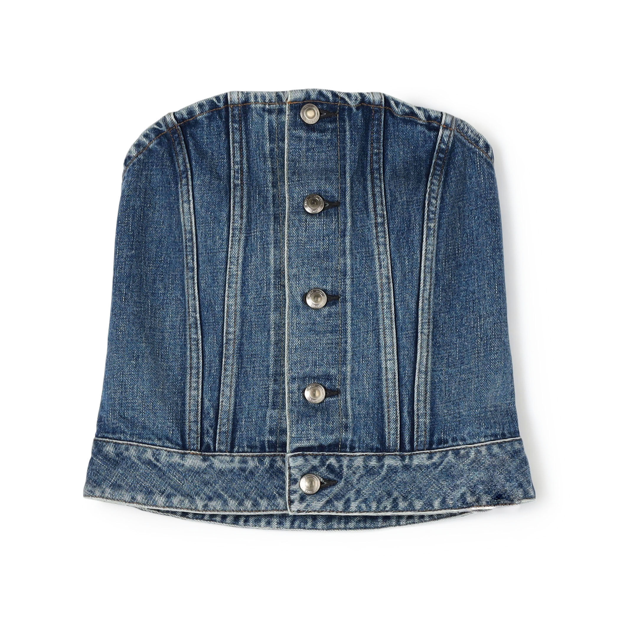 DENIM STRAPLESS TOP-デニムストラップレストップ-HYKE（ハイク