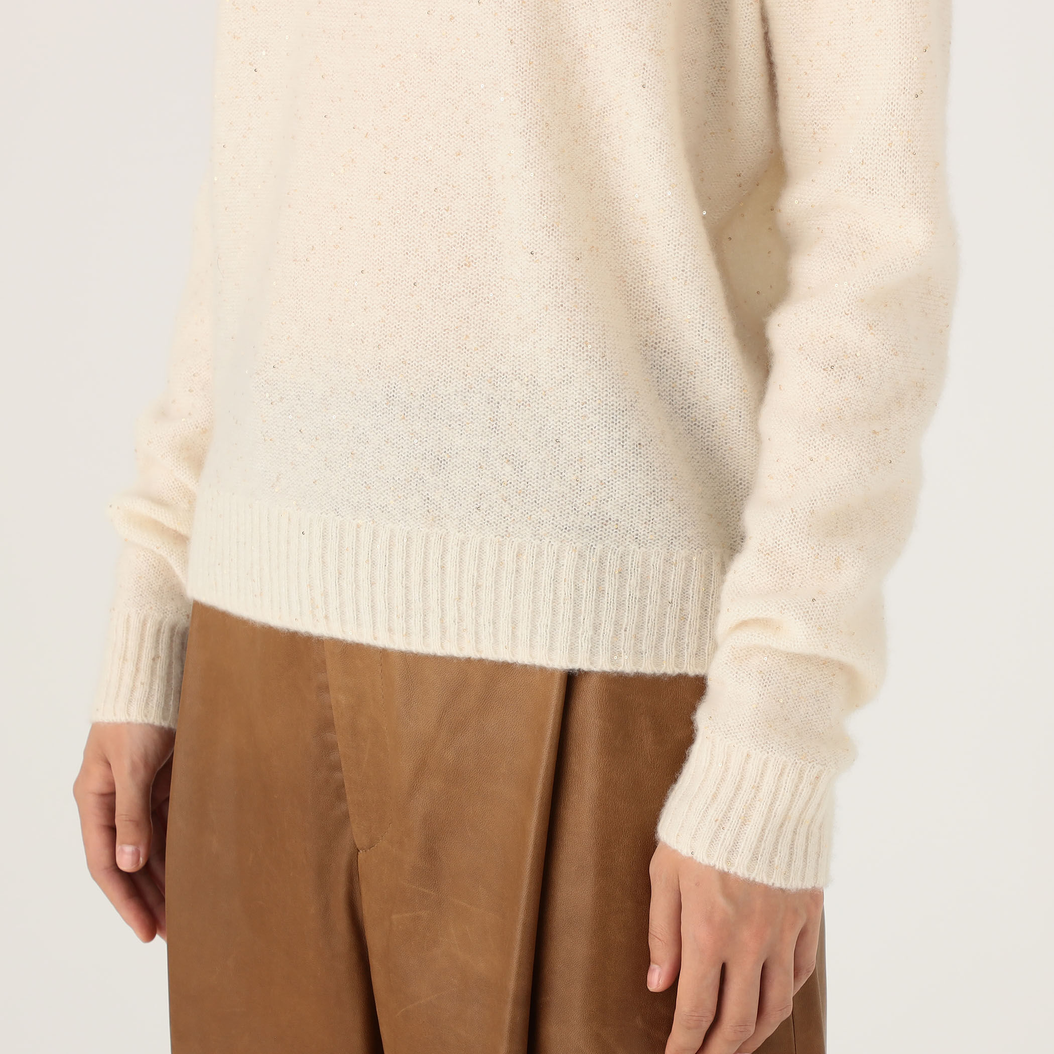 ペゼリコ　ラメスパンコールニット　カシミヤ　シルク　ウール　大きいサイズ　XXL PESERICO(ペセリコ) 通販｜woollen online store（ウールンオンライン
