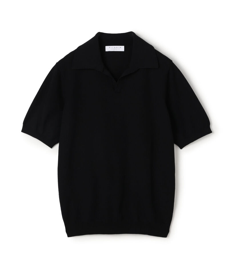 コットンメッシュ スキッパーニット