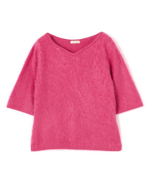 ピュアカシミヤファー Vネックプルオーバー