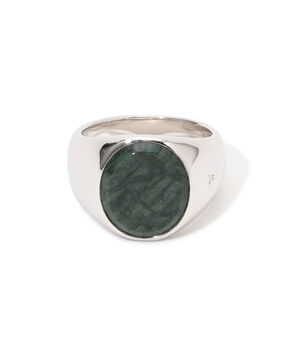 TOM WOOD OVAL GREEN MARBLE リング
