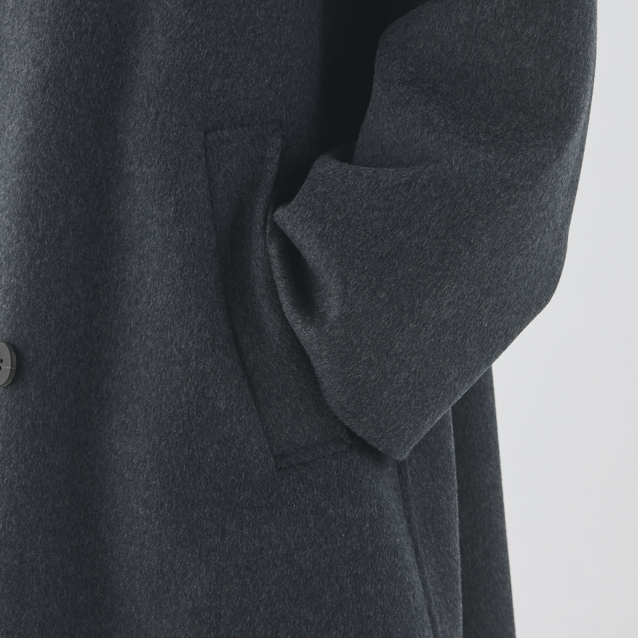 ウールダブルフェイス カラーレス トレンチコート｜トゥモローランド