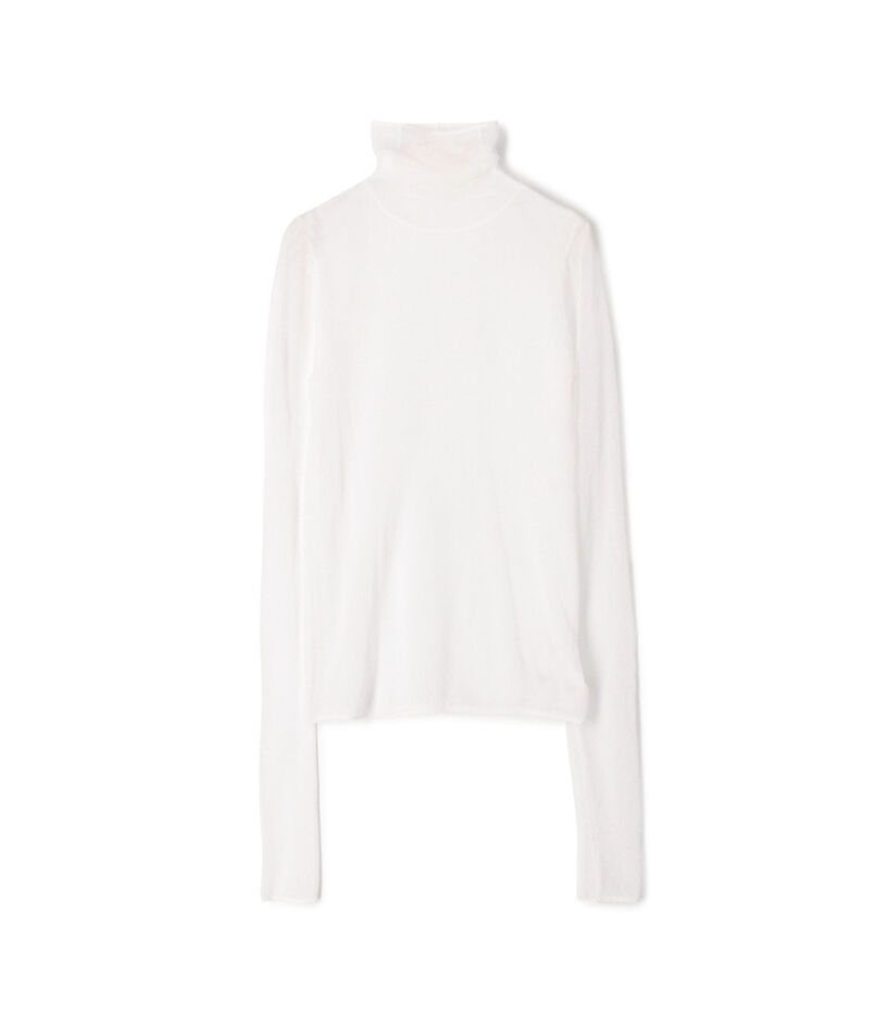 コットンナイロン シアータートルネックプルオーバー