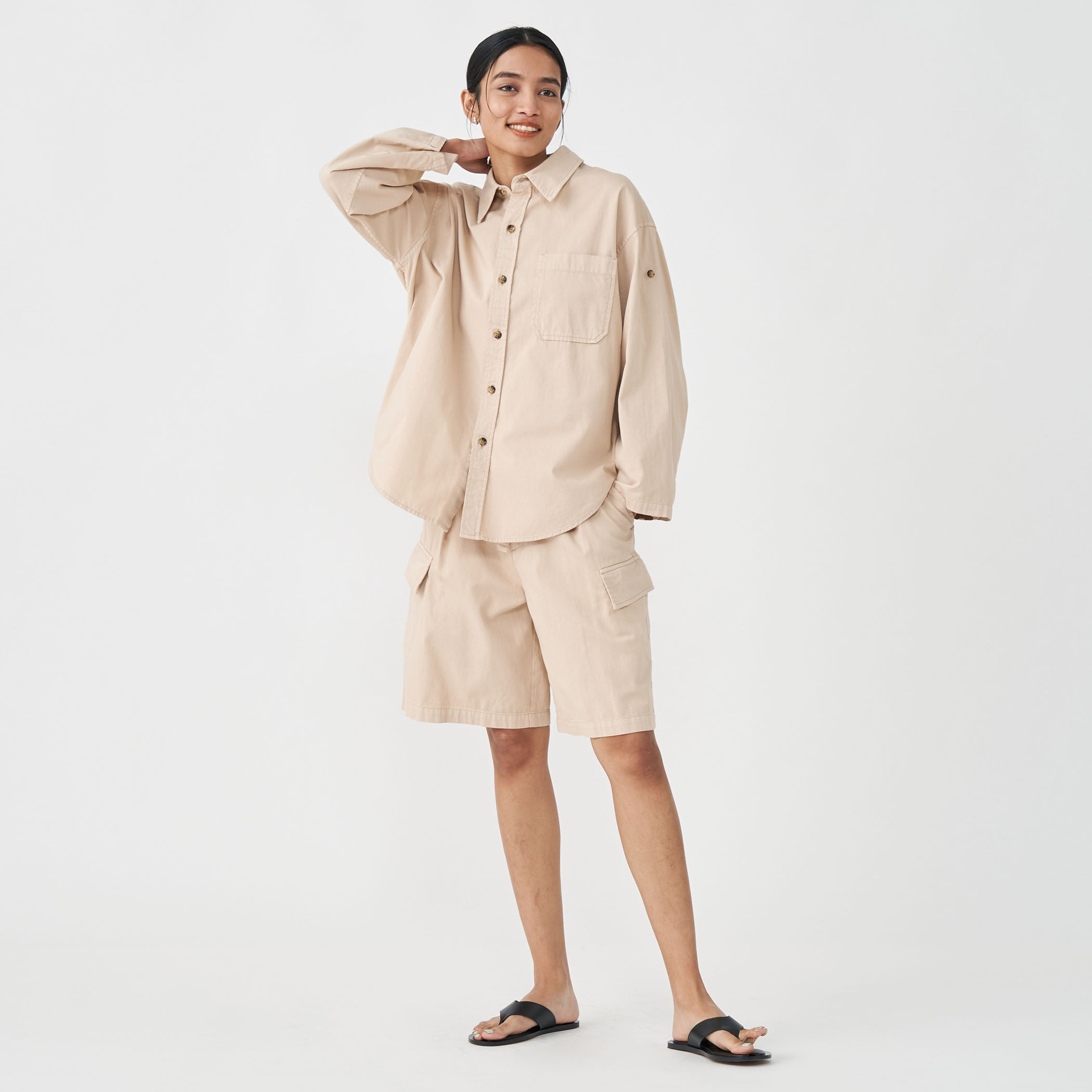 A17181 極美品 ミュベール オリーブプリントハーフパンツ リネンコットン リネンタッチハーフパンツ / GRACE CONTINENTAL | GRACE