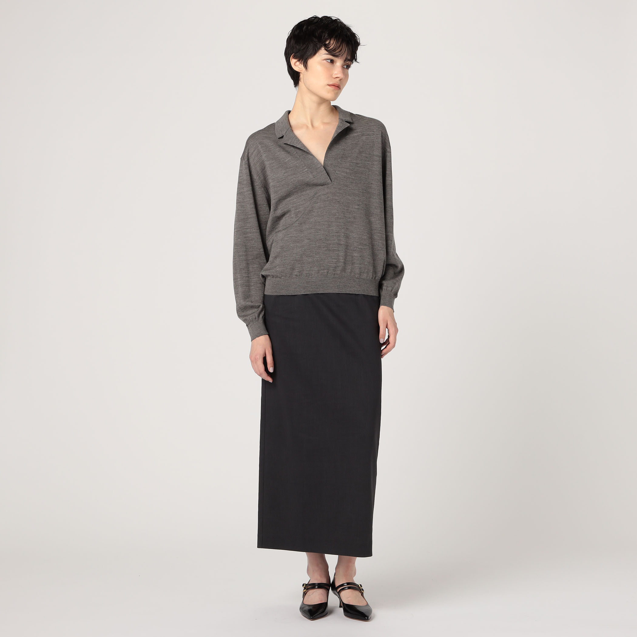 シルケットウール オープンカラープルオーバー｜トゥモローランド 公式通販