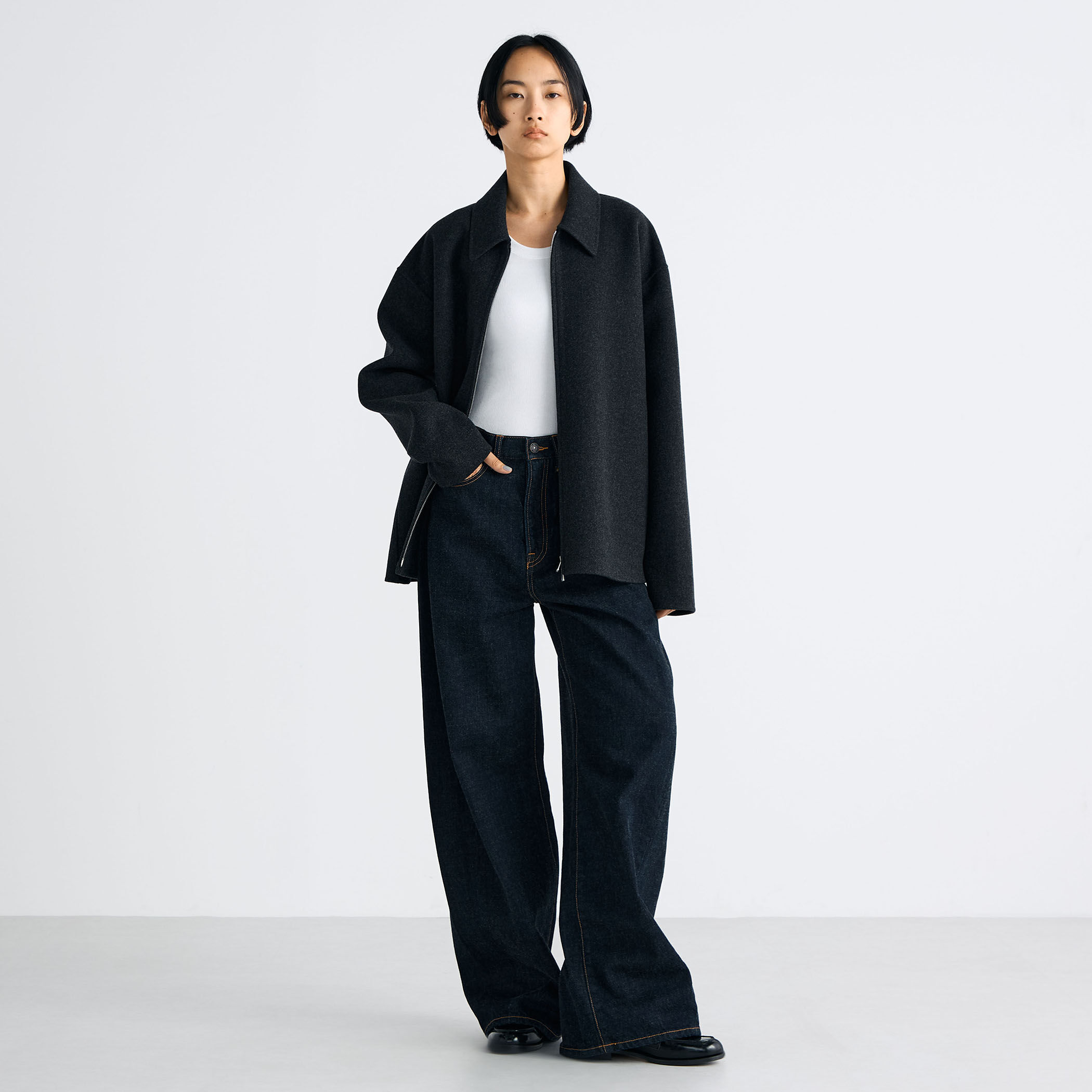 ウールカシミヤ ダブルフェイス ジップブルゾン｜トゥモローランド