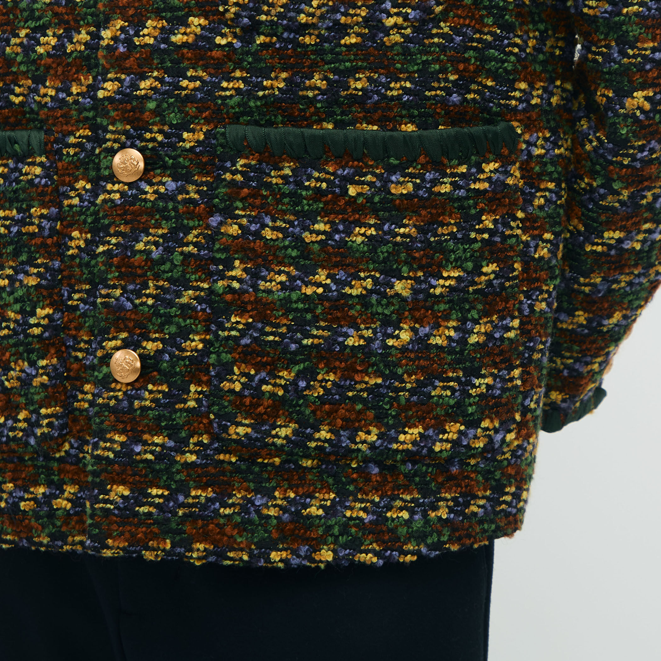 CABaN ✨2020SS シャイニージャガードノーカラージャケット　イエロー タグ付✨CABaN 2020SS シャイニージャガードノーカラー