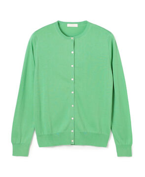 ハイゲージコットン クルーネックカーディガン