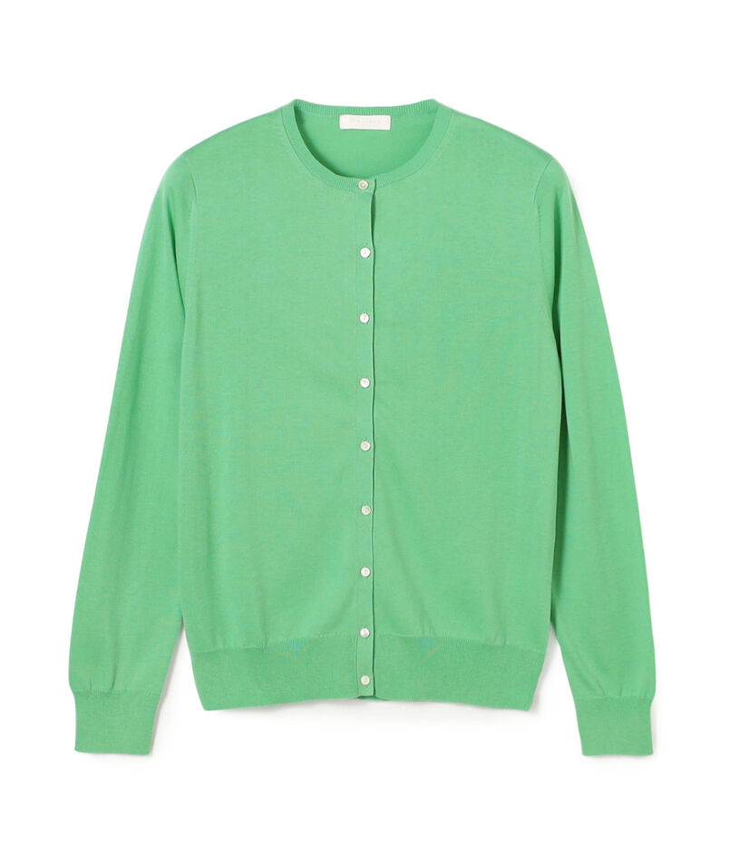 ハイゲージコットン クルーネックカーディガン