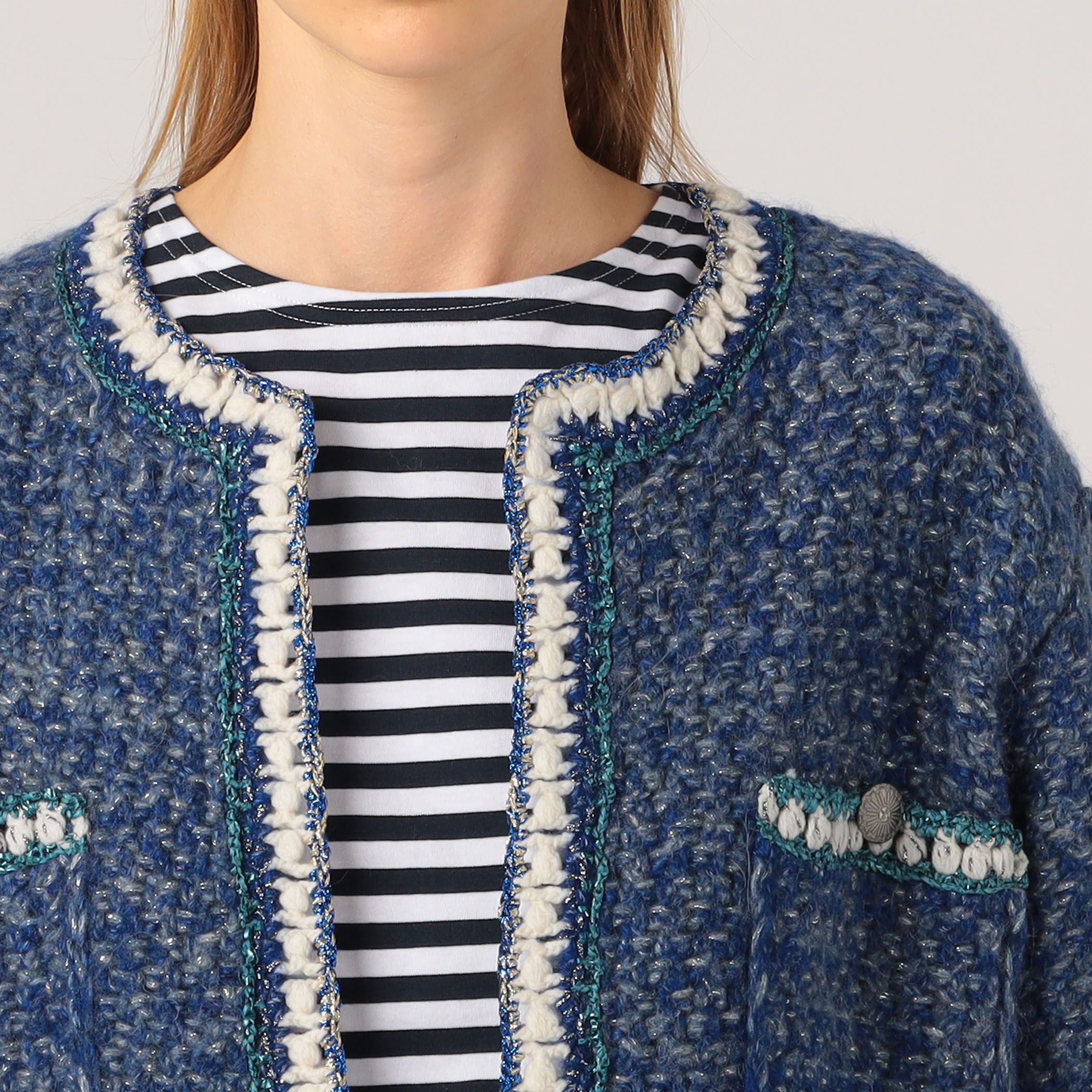 ラメツイードニット 4ポケットカーディガン｜トゥモローランド 公式通販