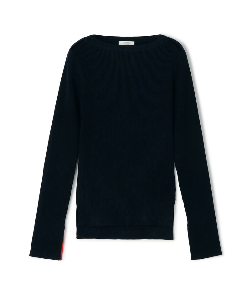 コットンリブ ボートネックプルオーバー