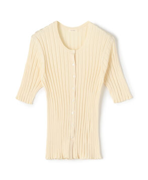 Domestic spun silk half sleeve cardigan