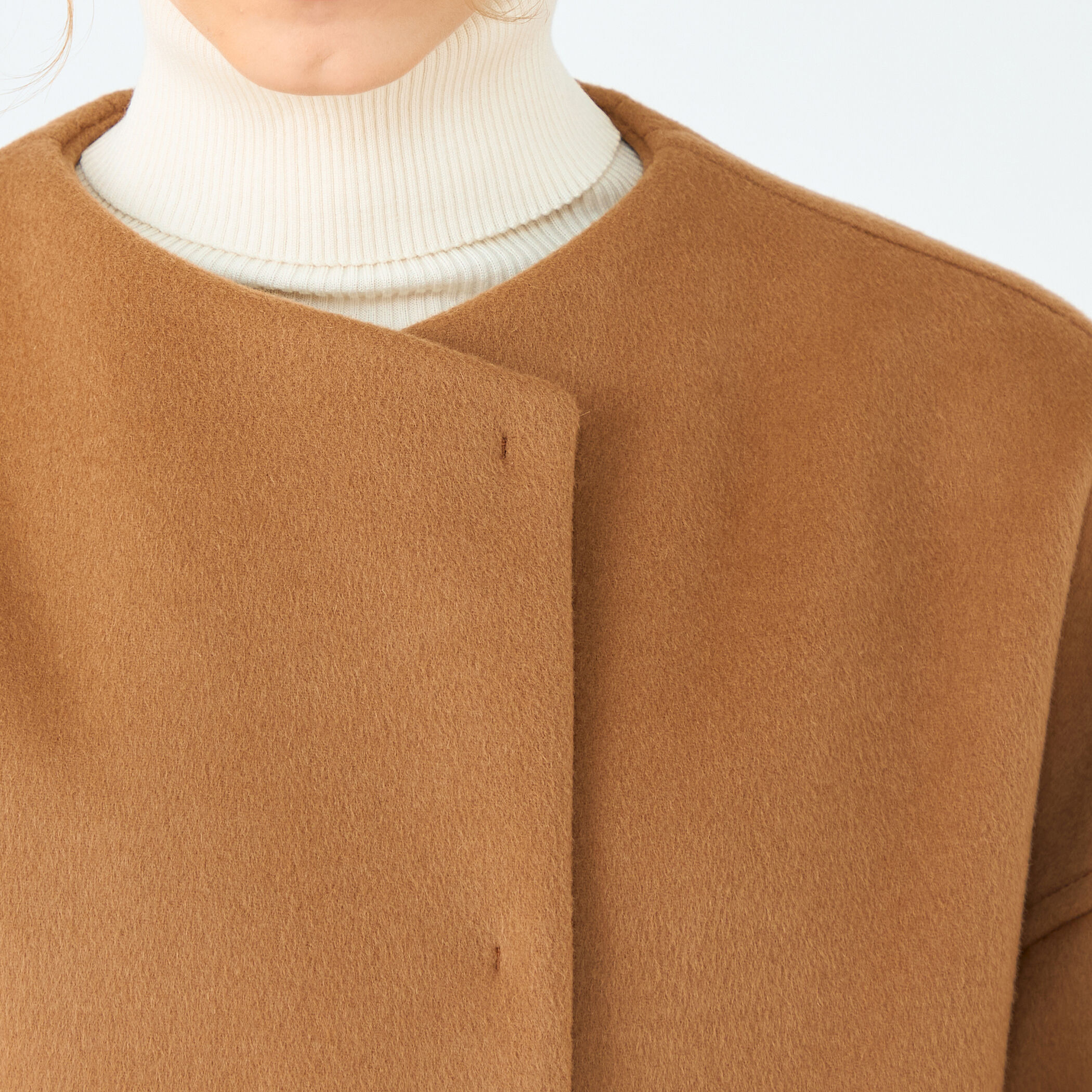 WEB先行予約】ウールカシミヤビーバー ショートコクーンコート