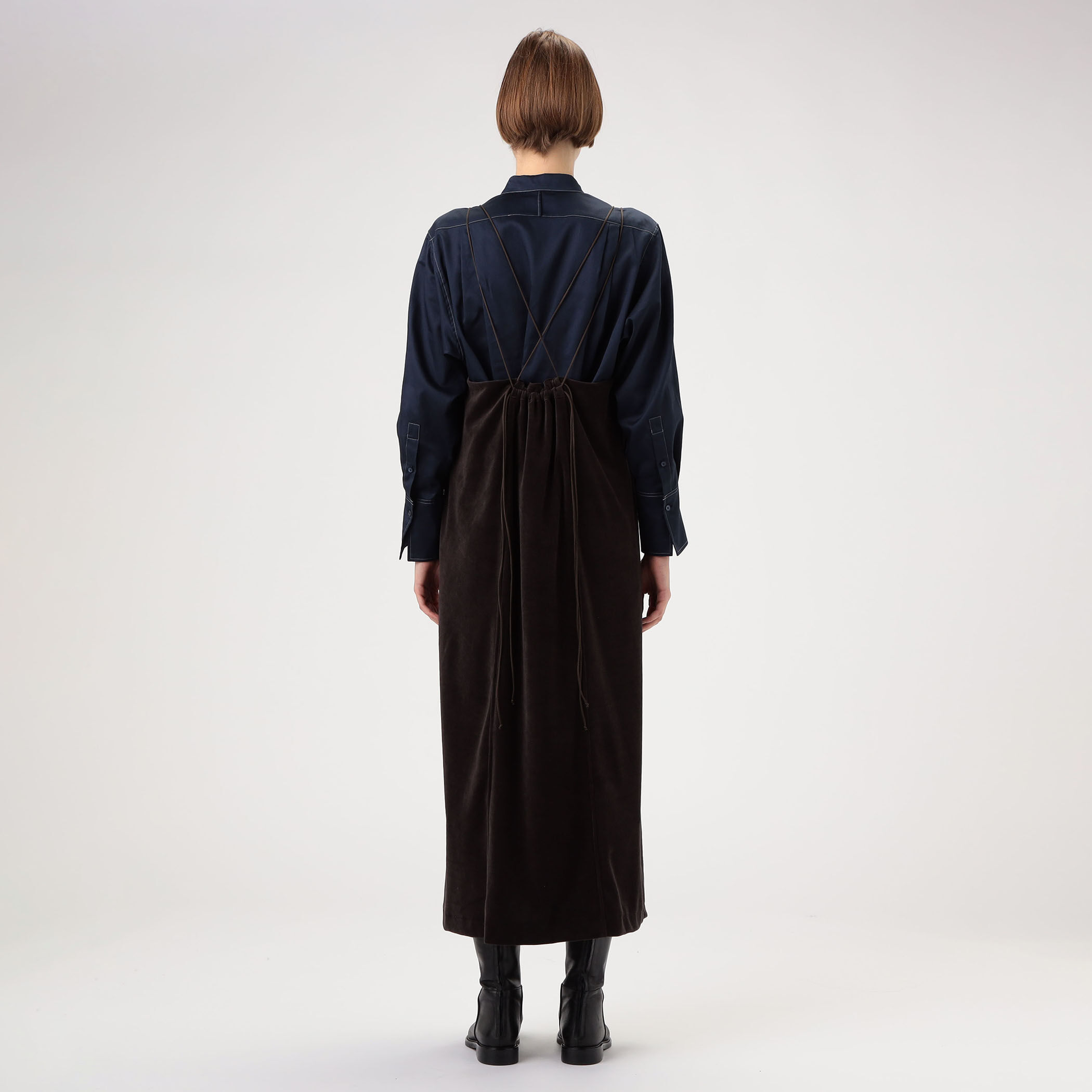 コットンポリエステルベロア キャミソールワンピース