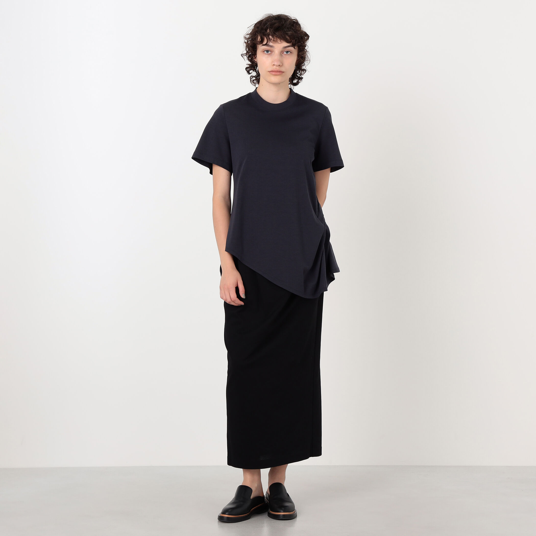 Mame Kurogouchi Cotton Jersey Asymmetric T-Shirt アシンメトリーT