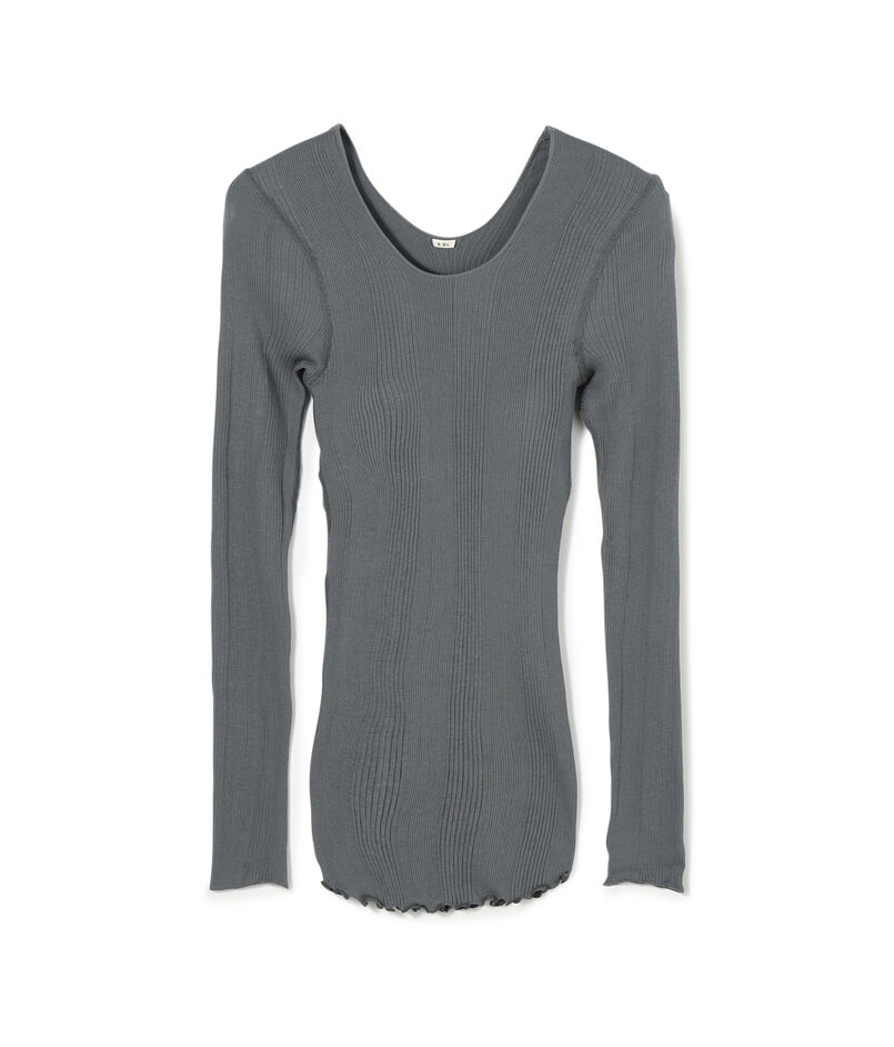 HAKUJI ランダムリブ ブラ ロングスリーブカットソー HAKUJI ランダムリブ ブラ ロングスリーブカットソー