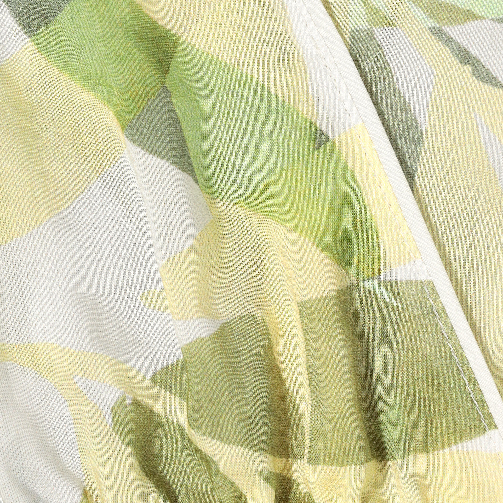 スタックリーフプリント カシュクールライクワンピース