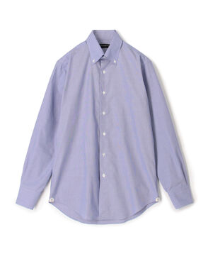 ■120/2コットン ハウンドトゥース ボタンダウン ドレスシャツ