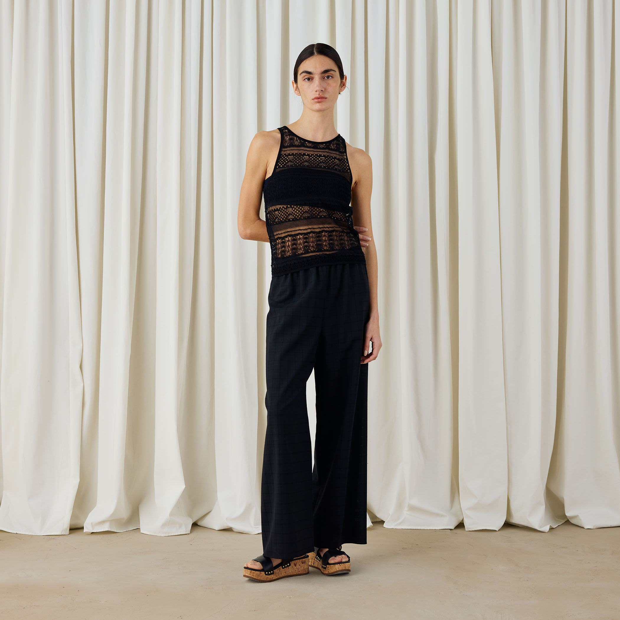 アキハチェックウール リラックスパンツ｜トゥモローランド 公式通販