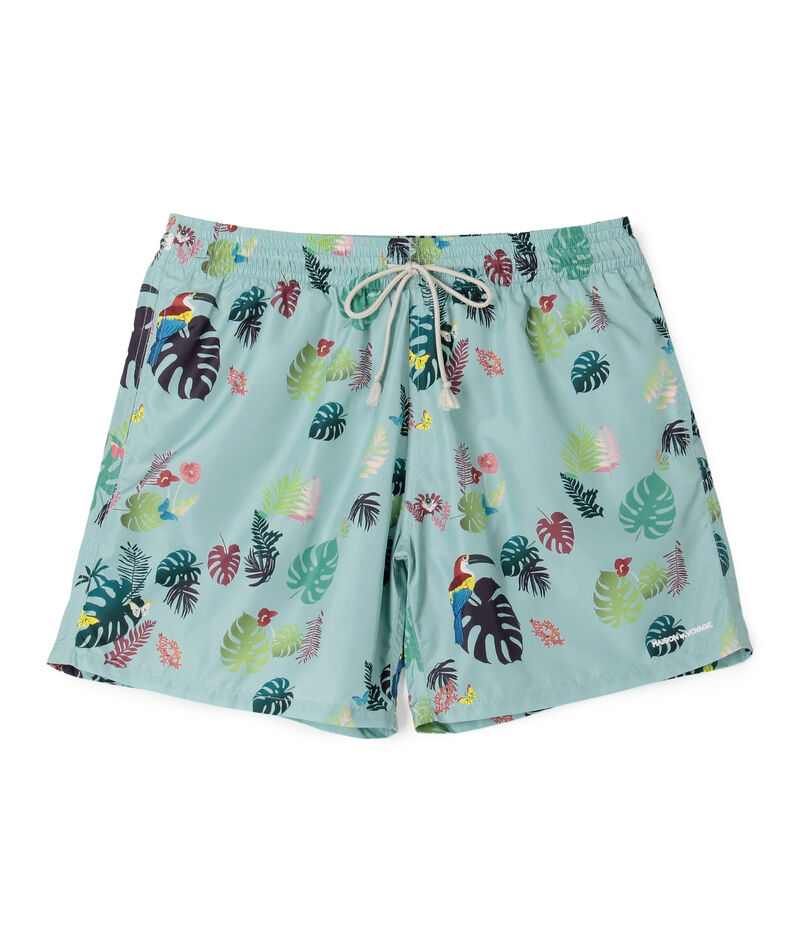 ポリエステル トロピカルプリント スイムショーツ
