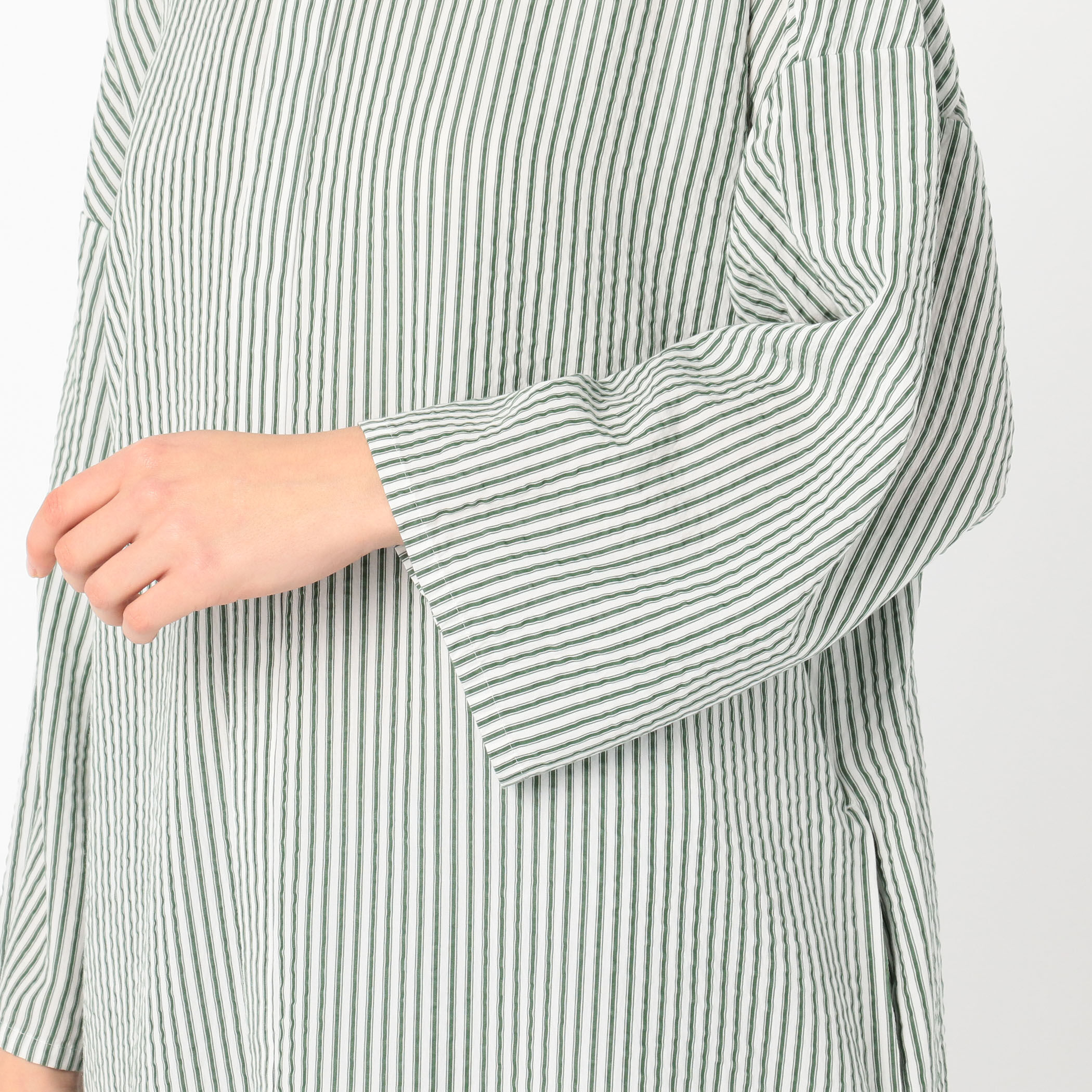 美品 GALERIE VIE ソフトブロードバンドカラー ロングシャツワンピース GALERIE VIE 2021SS ソフトブロードバンドカラーロングシャツ