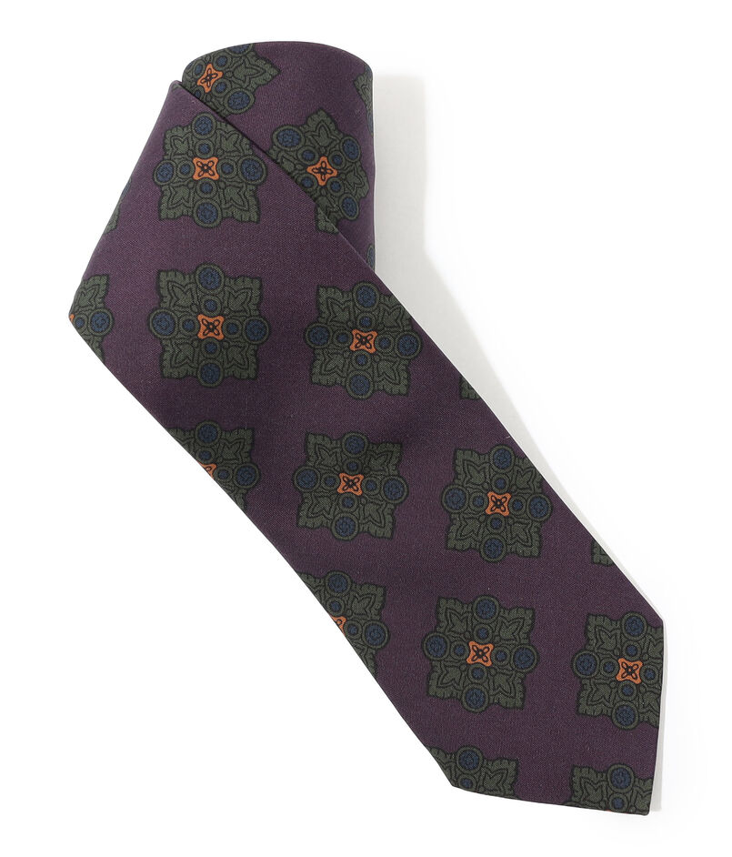 Seaward＆Stearn シルクプリント小紋柄ネクタイ