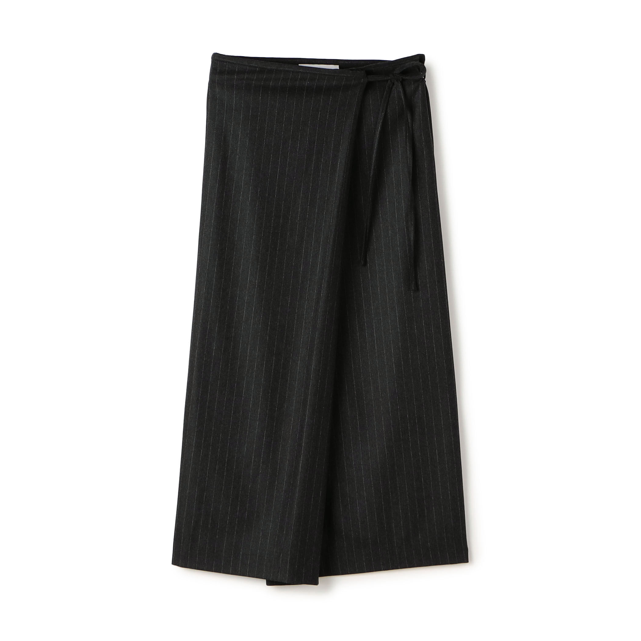 ans dotsloevner / chacoal grey ラップスカート ストレッチフラノ ラップスカート｜トゥモローランド 公式通販