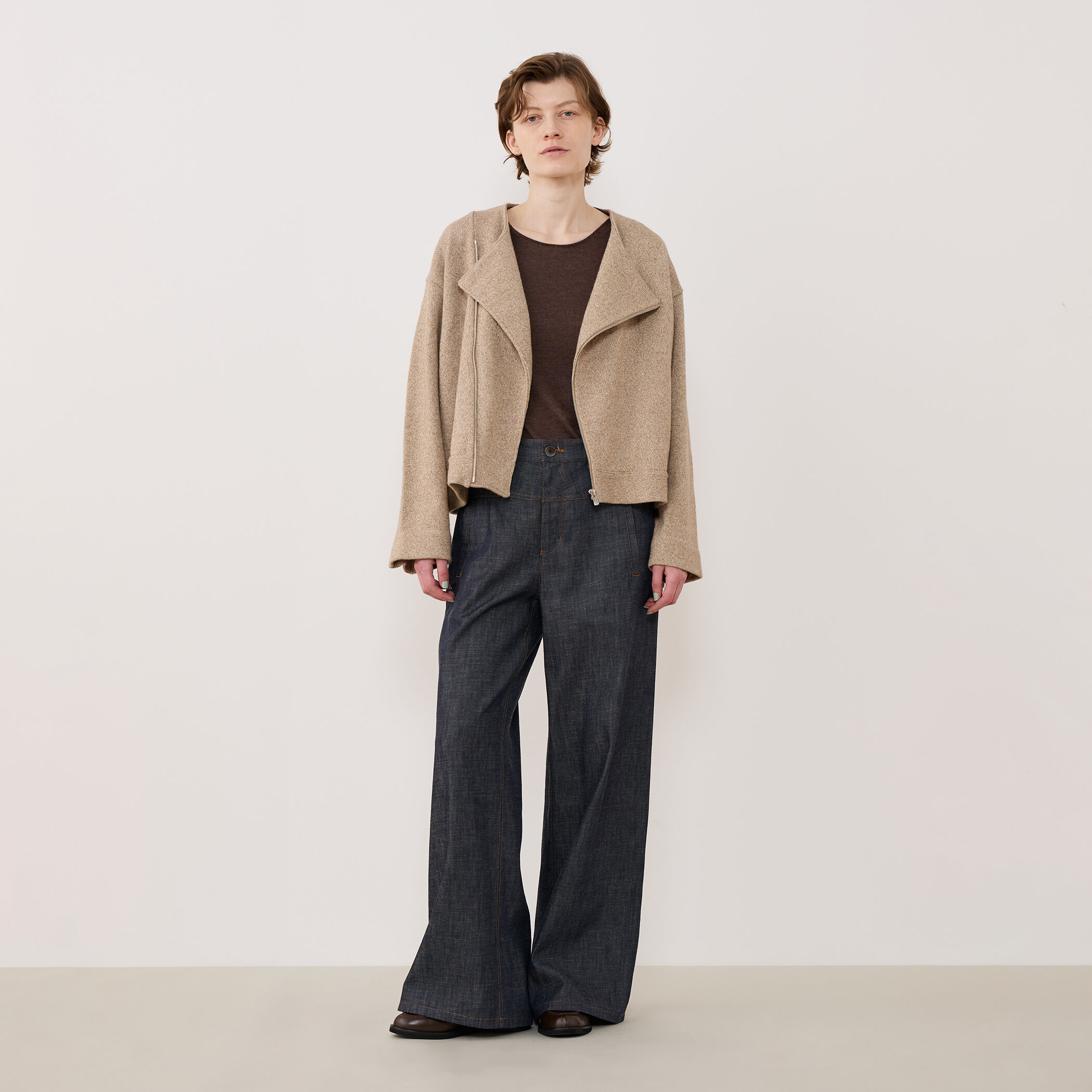 カシミヤペーパー ライダースジャケット｜トゥモローランド 公式通販