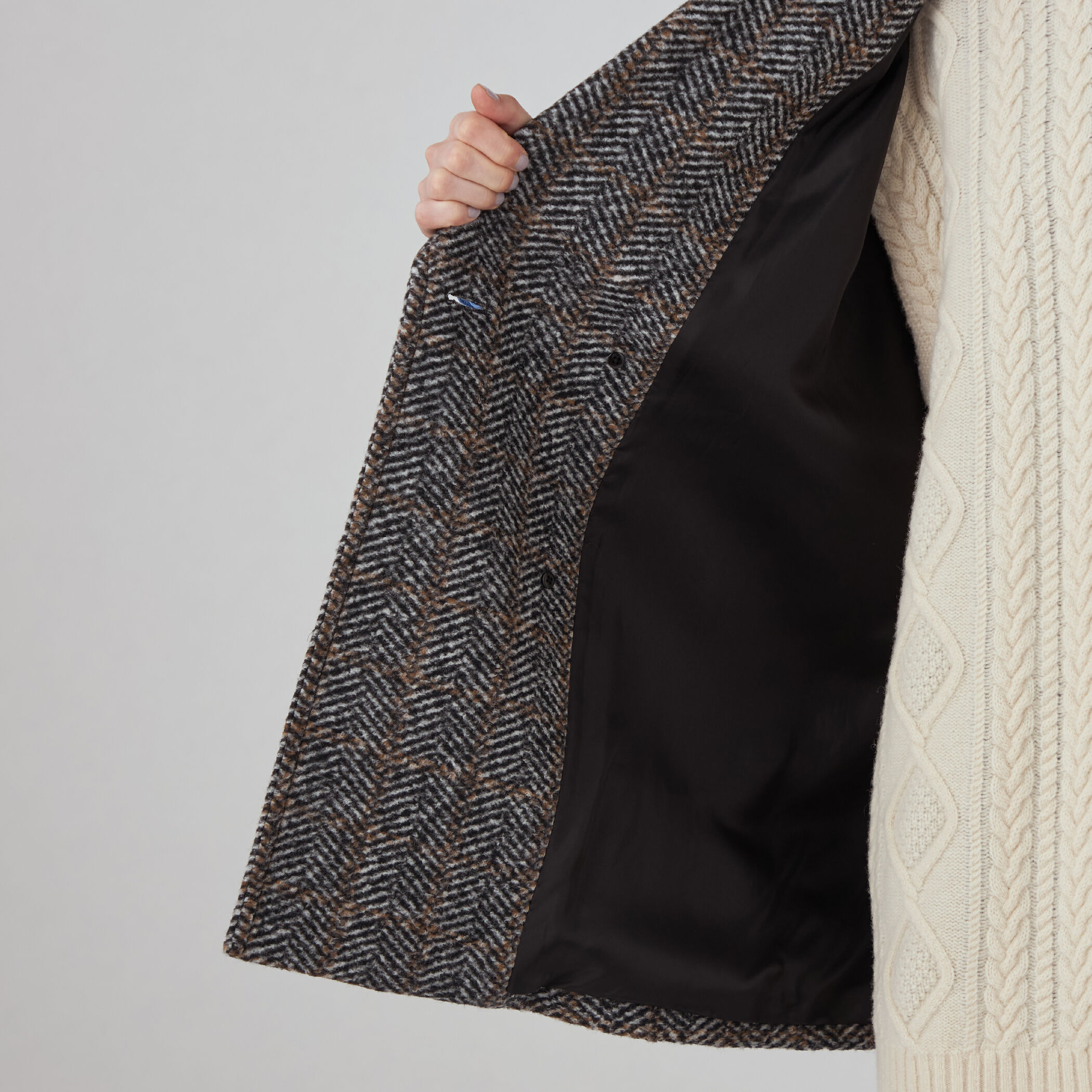 へリンボンスライバー ダブルブレストコート｜トゥモローランド 公式通販