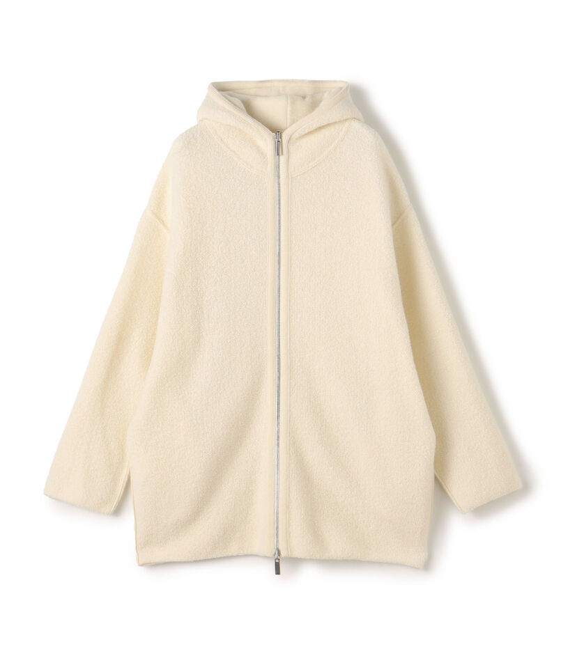 ウールダブルフェイスパイル 2-wayフーデッドコート