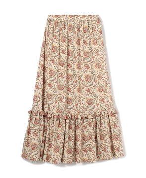 レーヨンプリント ティアードマキシスカート