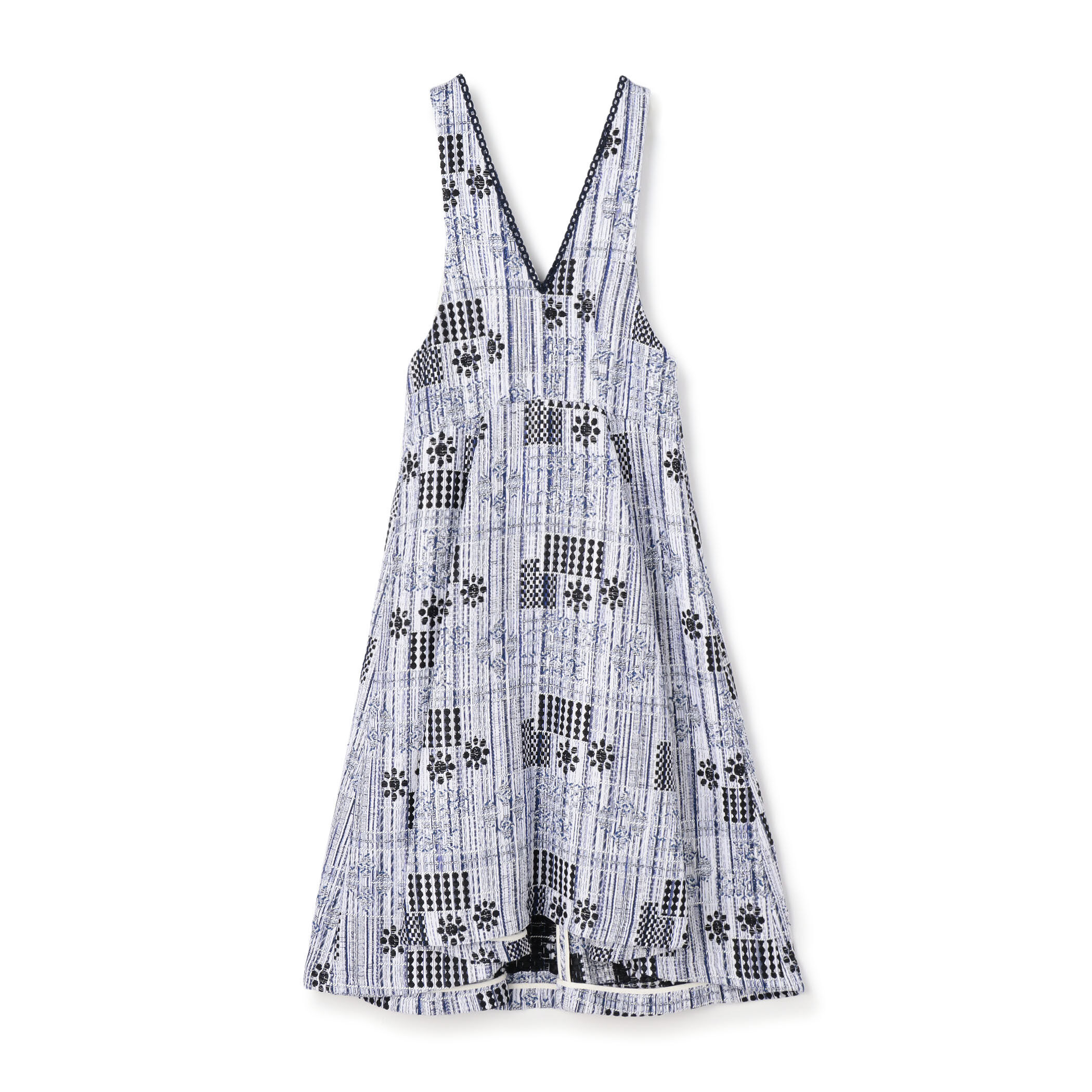 バスティングブリックジャカード ボリュームフレアワンピース