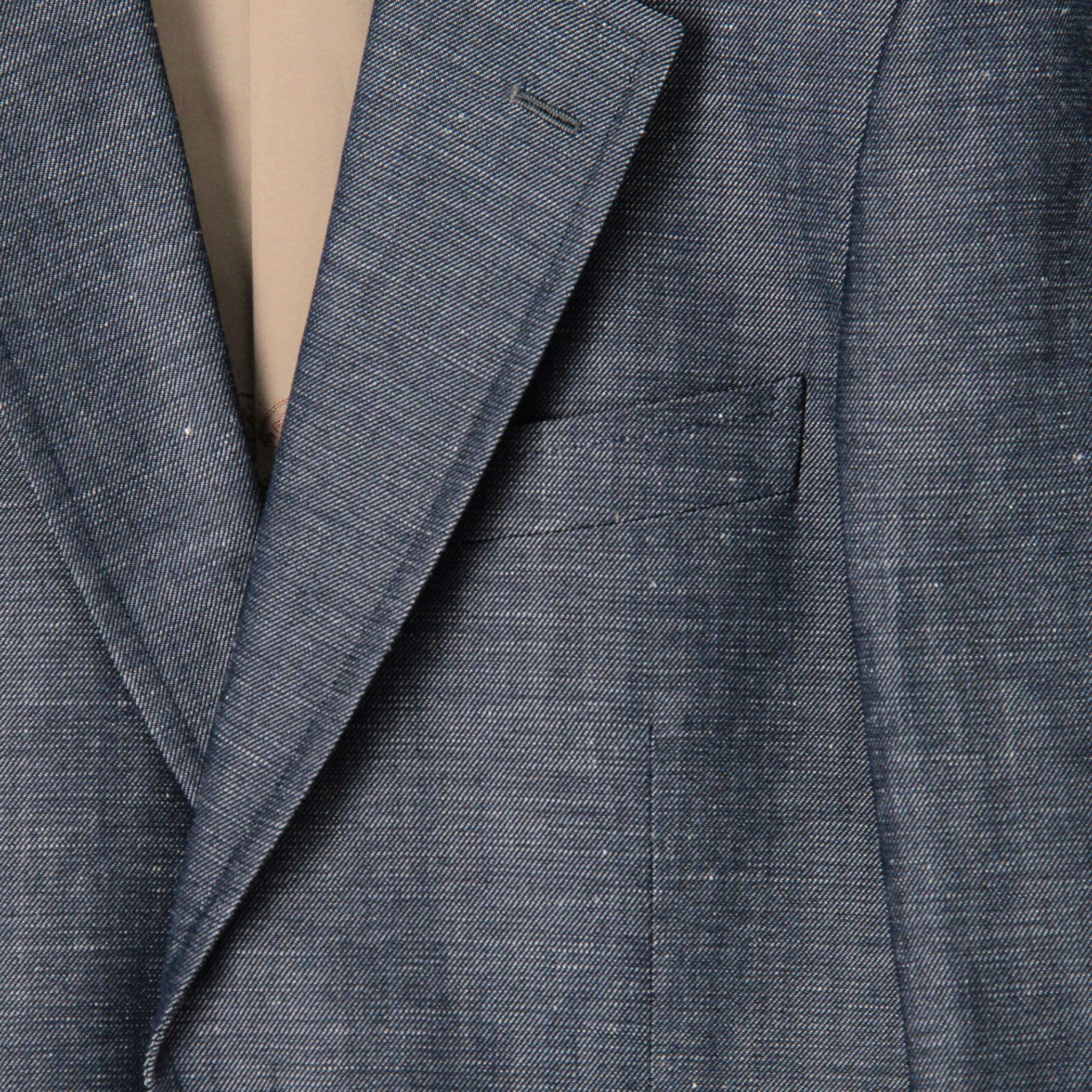 ウールリネン シングルブレステッド2Bジャケット DORMEUIL