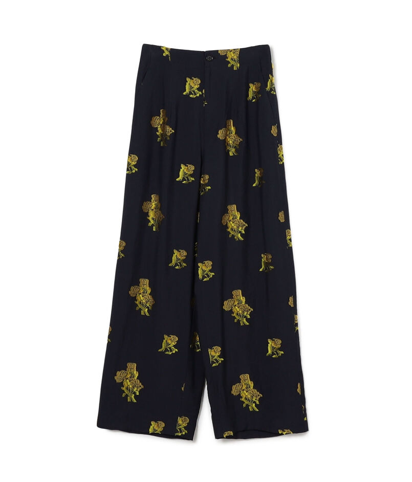 カットジャカード タックストレートパンツ