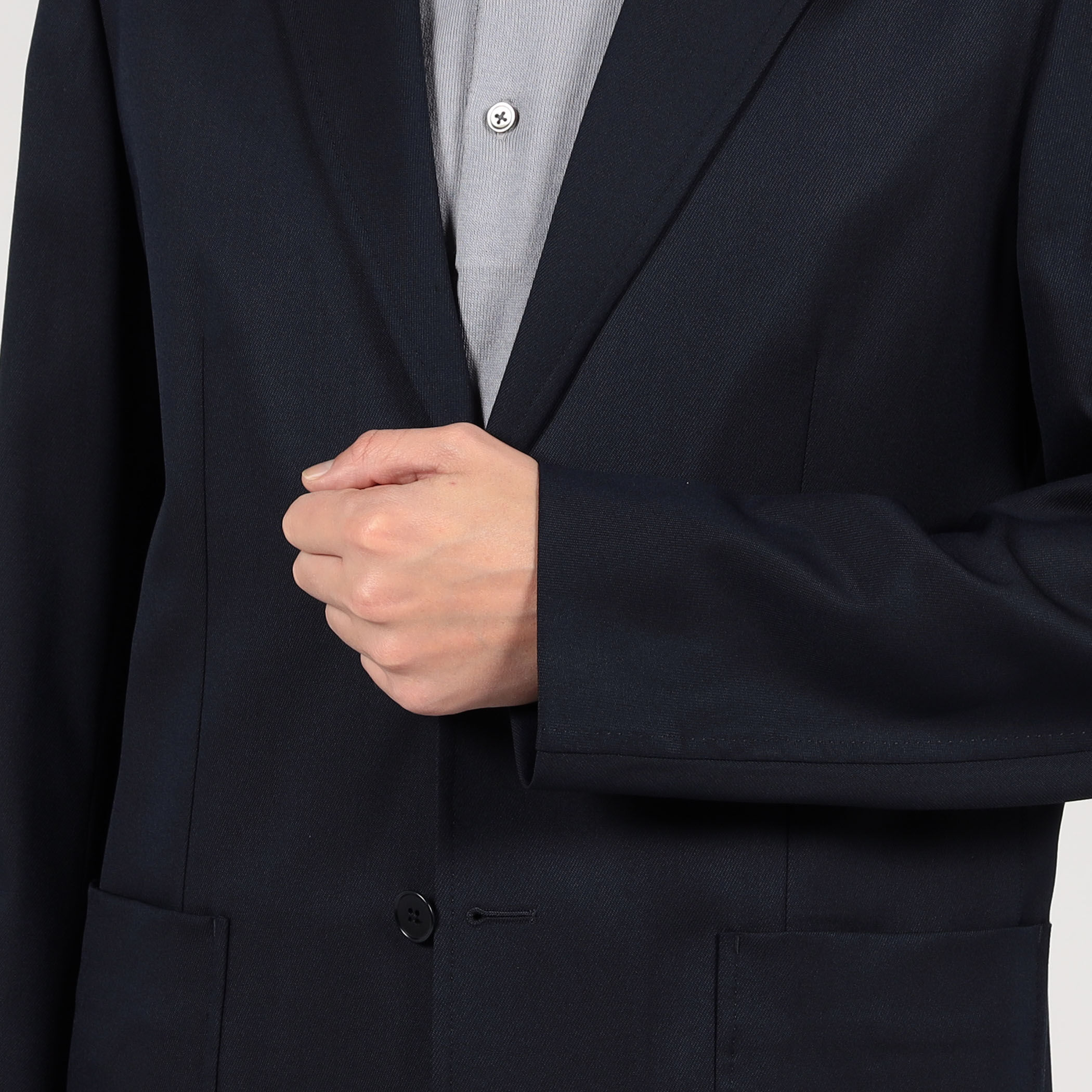 ウールポリエステル シングルブレステッド 2Bジャケット V.B.CANONICO