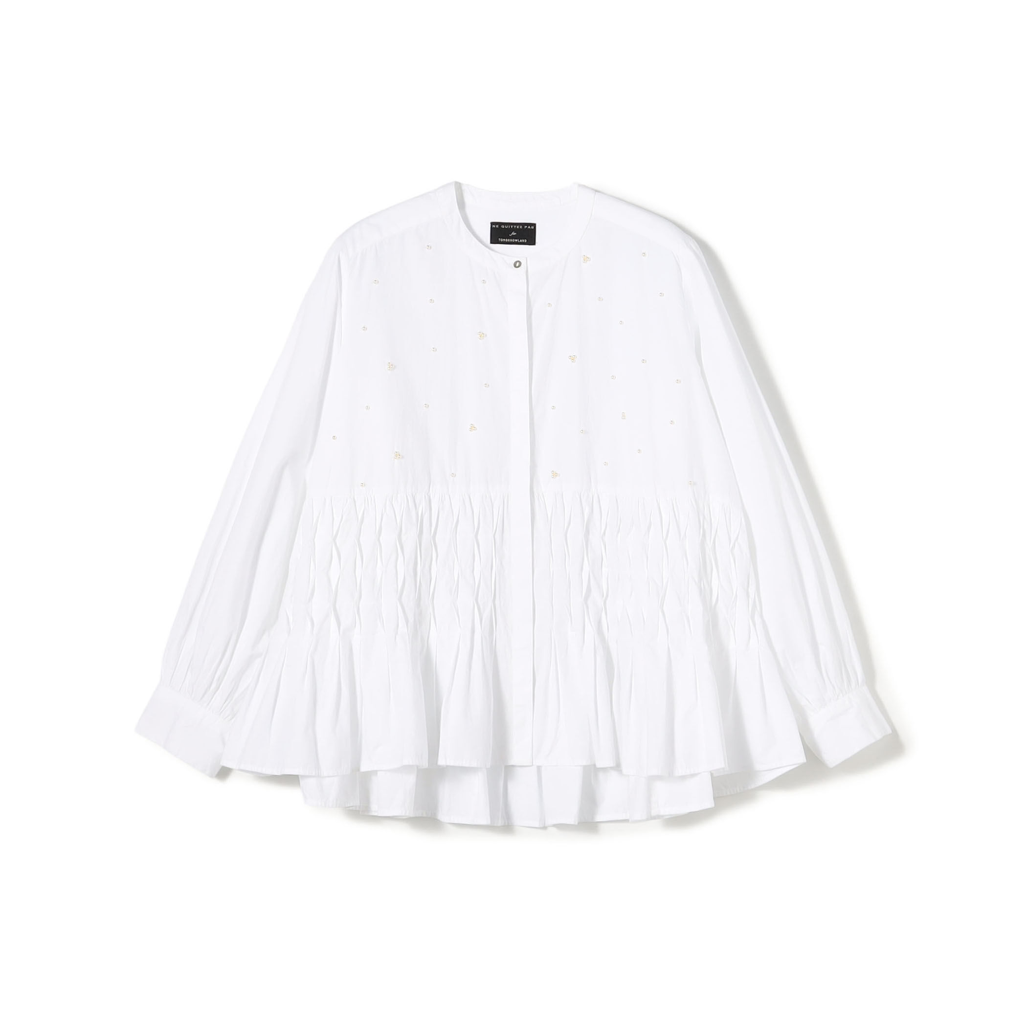 別注】ne Quittez pas BLACK Tuck ストライプ ブラウス