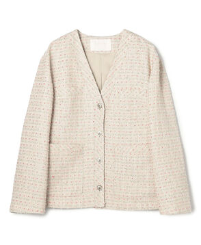 【WEB先行予約】エアリーファンシーツイード Vカラージャケット