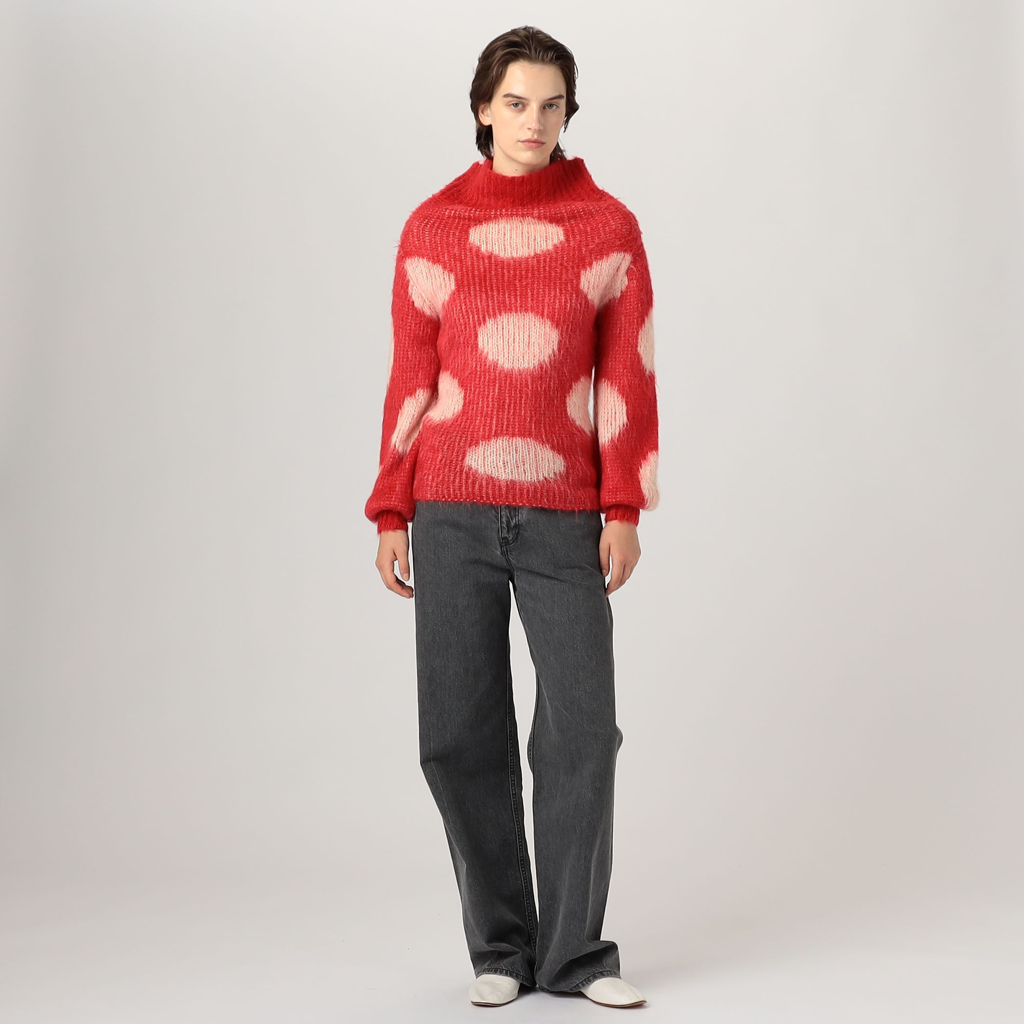 ✨ほぼ新品✨MARNI✨モヘヤ✨クルーネック セーター✨RED Marni ポルカドット セーター | レッド | FARFETCH JP