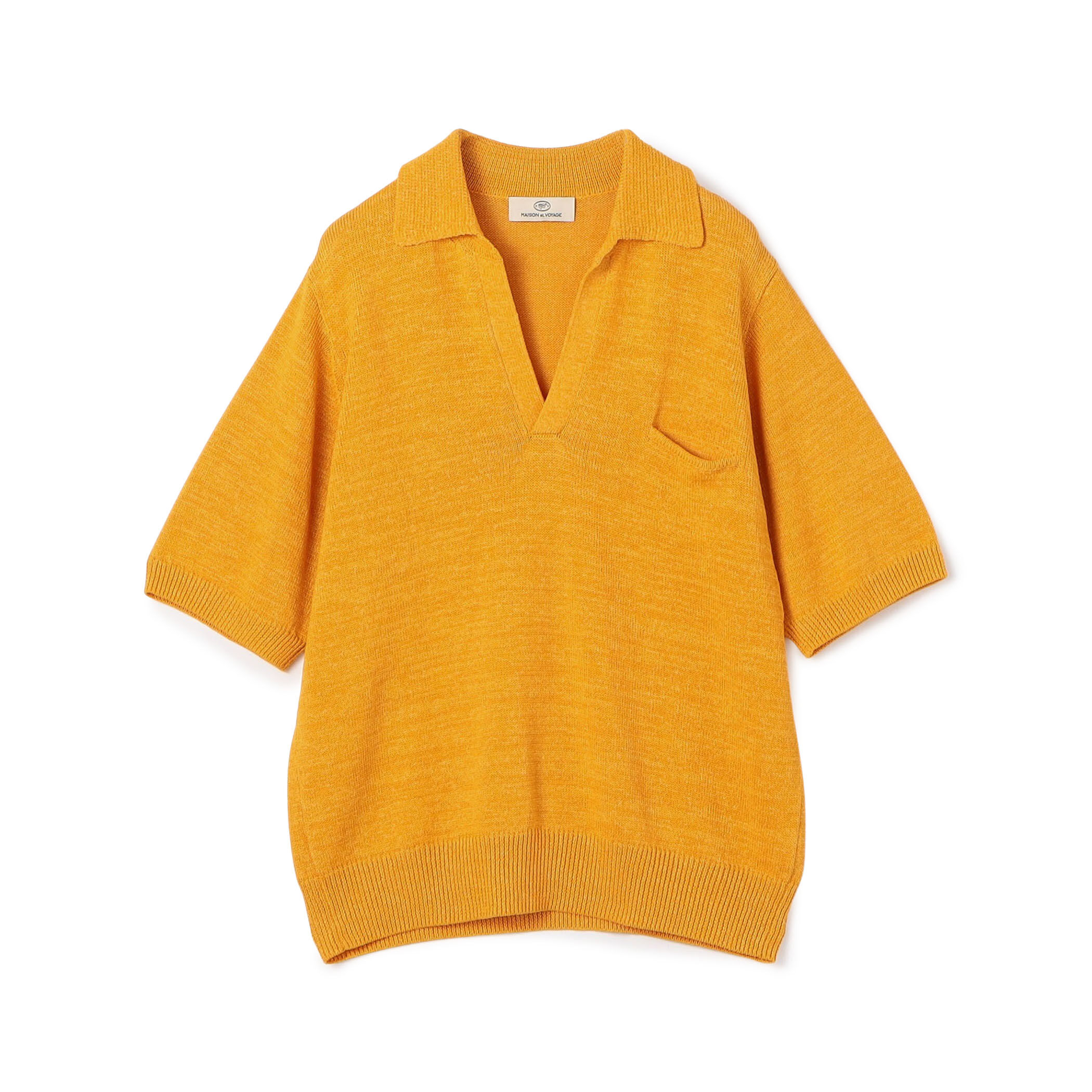 SUNSEA コットンペーパーニット レーヨンコットンペーパー スキッパープルオーバーニット