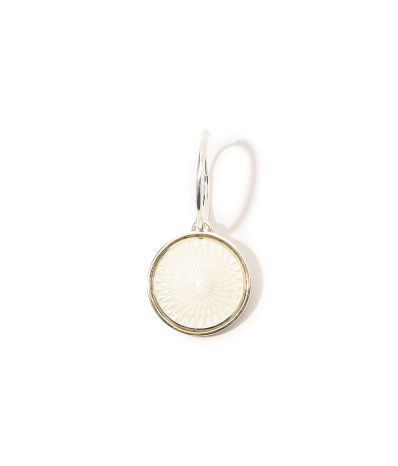 FERIAN Enamel Signet Pierced Earrings white Glass