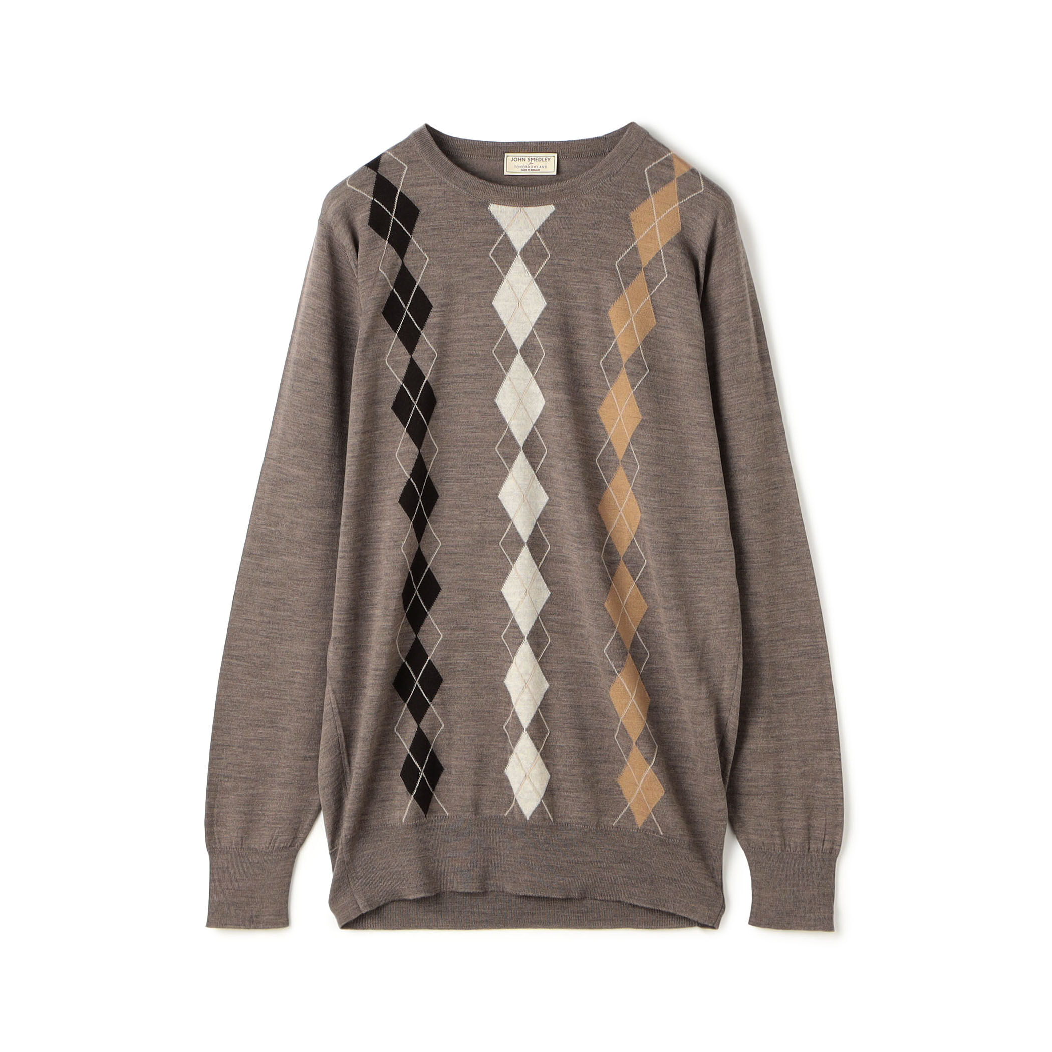 別注】JOHN SMEDLEY ウール アーガイルクルーネック プルオーバー