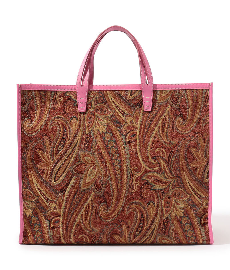 A VACATION TANK ORANGE PAISLEY トートバッグ