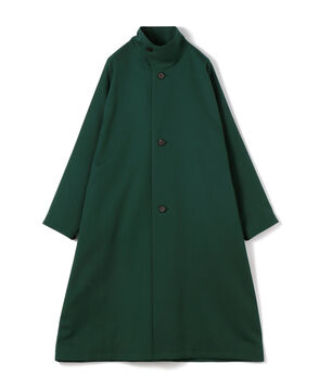 ウールギャバジン スタンドカラーコート