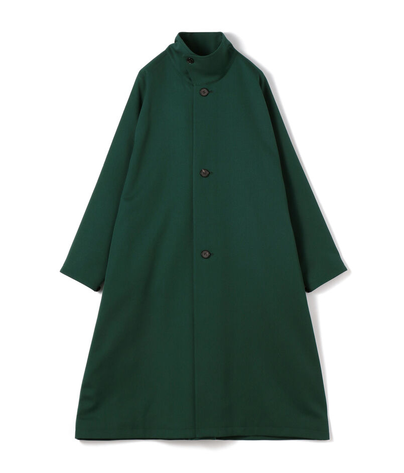 ウールギャバジン スタンドカラーコート